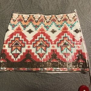 Aztec Sequin mini skirt